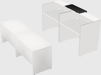 Shared u-shaped reception desks