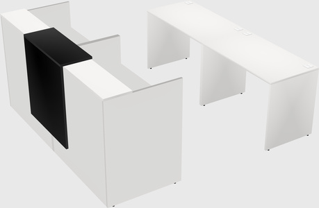 Shared u-shaped reception desks