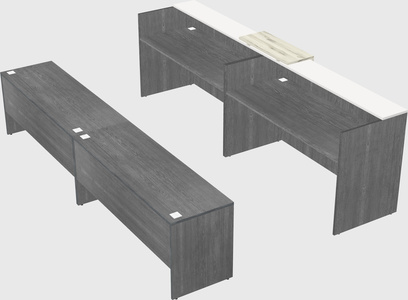 Shared u-shaped reception desks