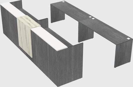Shared u-shaped reception desks
