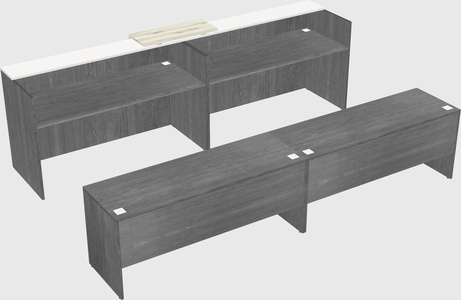 Shared u-shaped reception desks