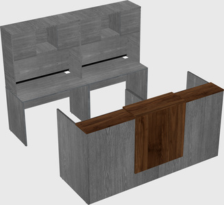 Shared u-shaped reception desks