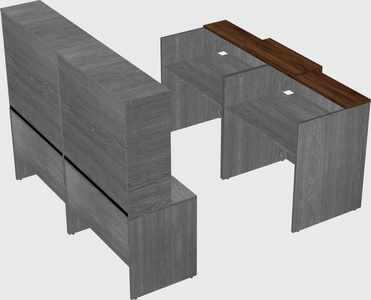 Shared u-shaped reception desks