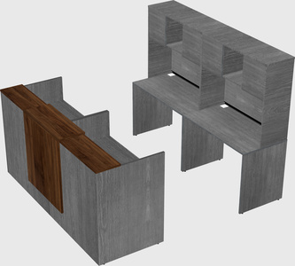 Shared u-shaped reception desks