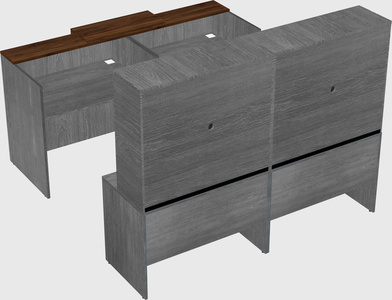 Shared u-shaped reception desks