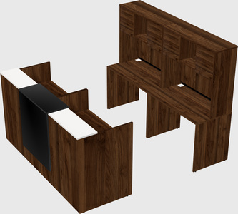 Shared u-shaped reception desks