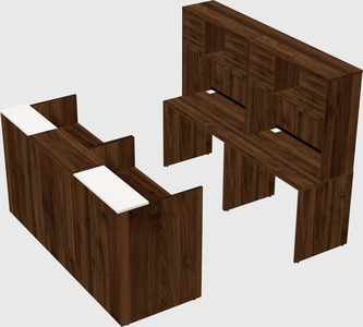 Shared u-shaped reception desks