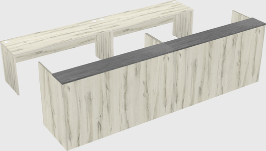 Shared u-shaped reception desks