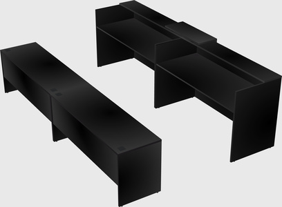 Shared u-shaped reception desks