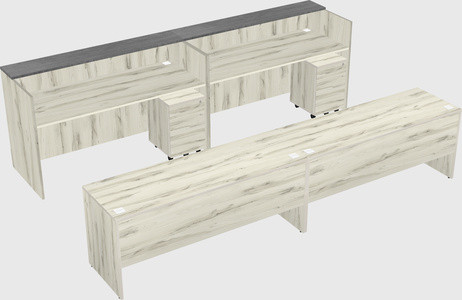 Shared u-shaped reception desks