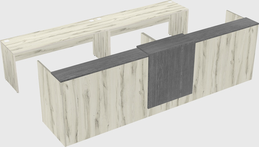 Shared u-shaped reception desks