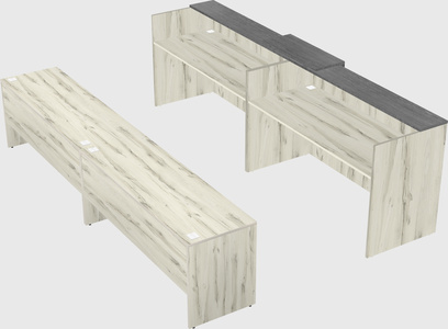 Shared u-shaped reception desks