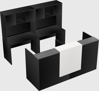 Shared u-shaped reception desks