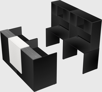 Shared u-shaped reception desks