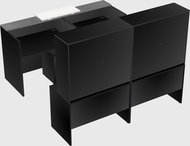 Shared u-shaped reception desks