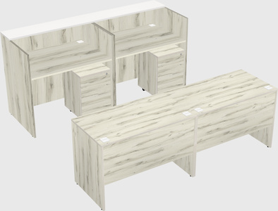 Shared u-shaped reception desks