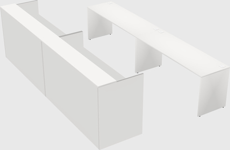 Shared u-shaped reception desks