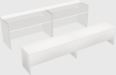 Shared u-shaped reception desks