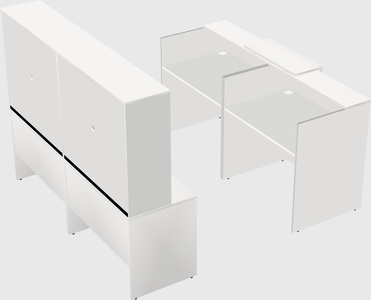 Shared u-shaped reception desks