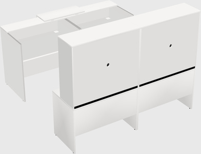 Shared u-shaped reception desks