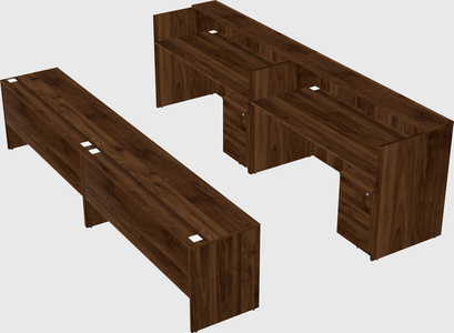 Shared u-shaped reception desks