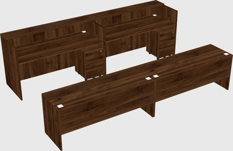 Shared u-shaped reception desks