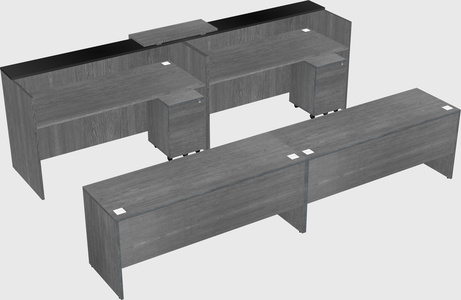 Shared u-shaped reception desks