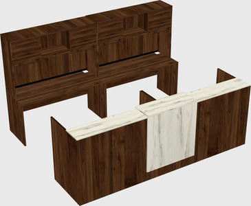 Shared u-shaped reception desks