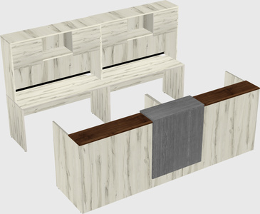 Shared u-shaped reception desks