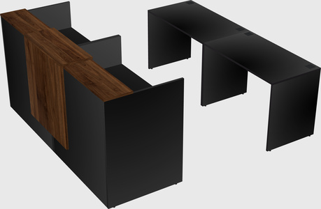 Shared u-shaped reception desks