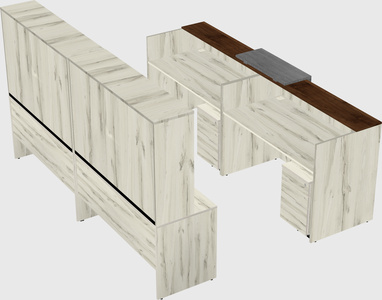 Shared u-shaped reception desks