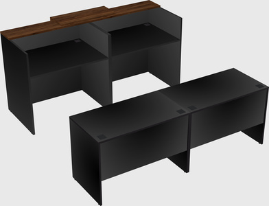Shared u-shaped reception desks