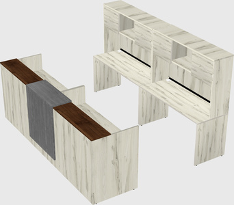Shared u-shaped reception desks