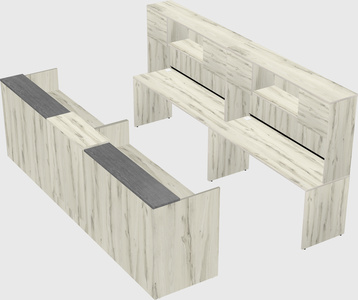 Shared u-shaped reception desks