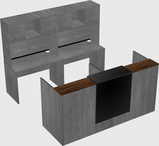 Shared u-shaped reception desks