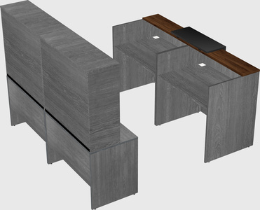 Shared u-shaped reception desks