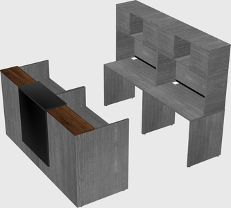 Shared u-shaped reception desks