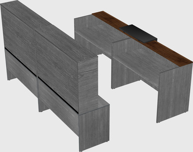 Shared u-shaped reception desks