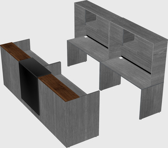 Shared u-shaped reception desks