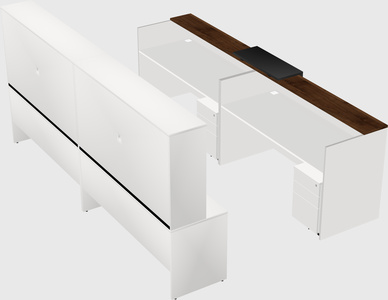 Shared u-shaped reception desks