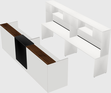 Shared u-shaped reception desks