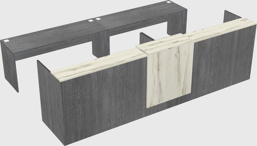 Shared u-shaped reception desks