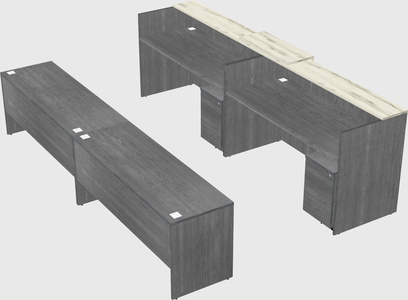 Shared u-shaped reception desks