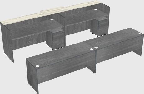 Shared u-shaped reception desks