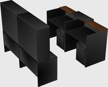 Shared u-shaped reception desks