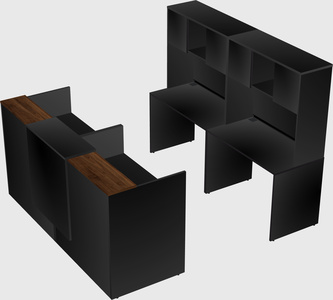 Shared u-shaped reception desks