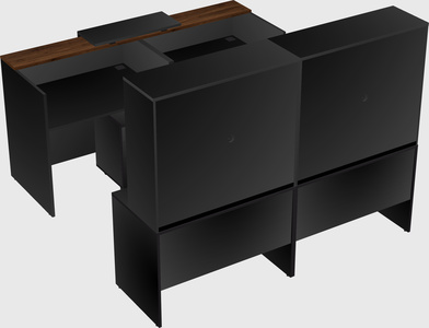 Shared u-shaped reception desks