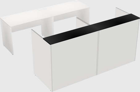 Shared u-shaped reception desks