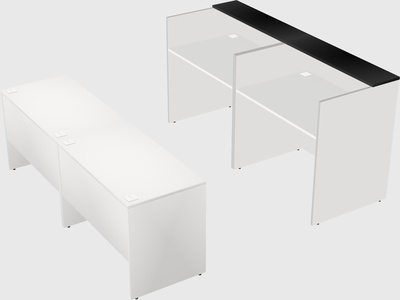 Shared u-shaped reception desks
