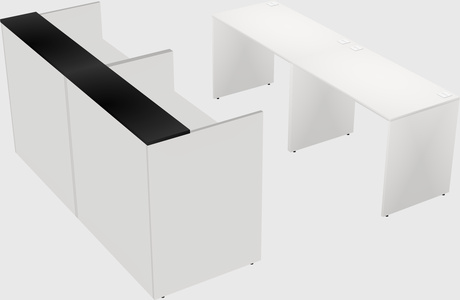 Shared u-shaped reception desks
